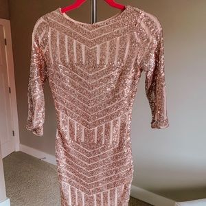 Dusty pink sequin dress